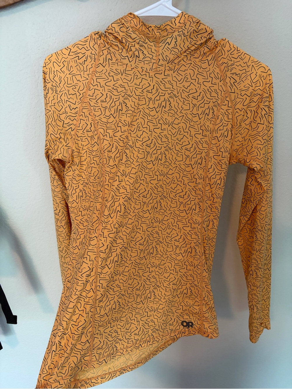 Outdoor Research Orange Abstract-Print Hooded Sun Hoodie